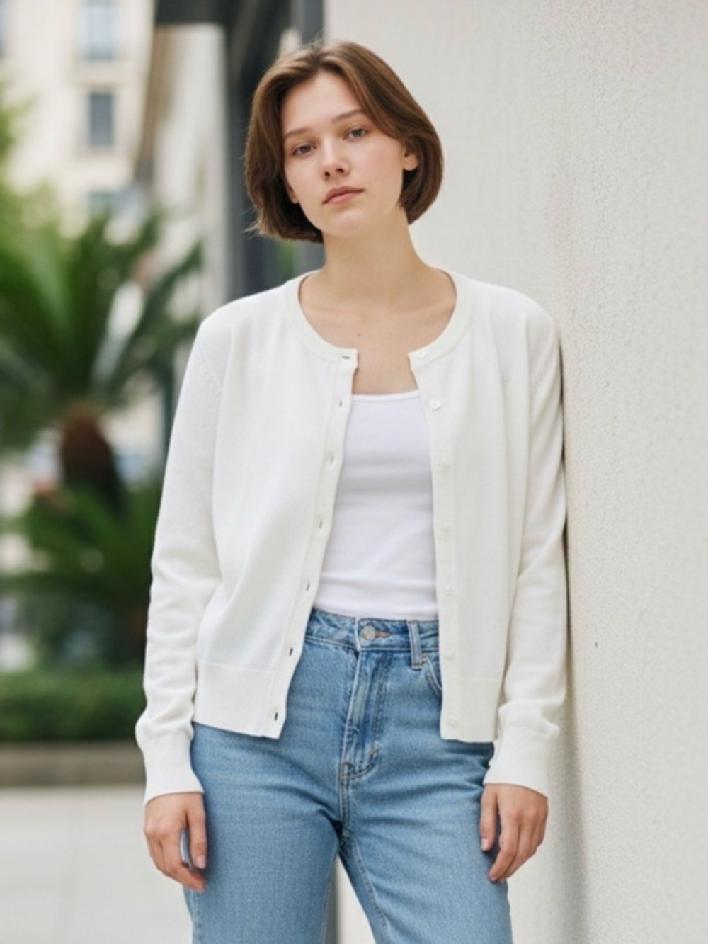 Karen Scott Luxurious Pearl Button Cardigan